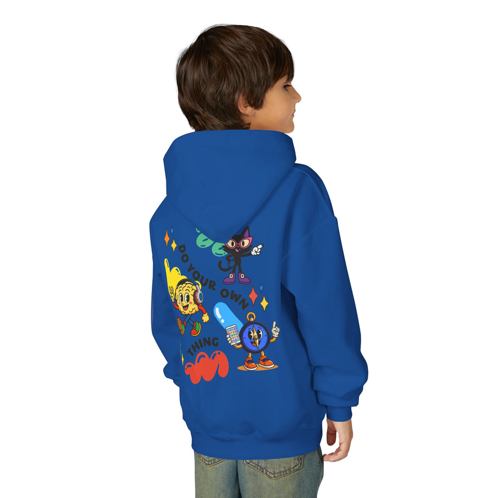 Wired Differently Youth Hoodie | SPARK LUNA TRU Neurodivergent Mascot Crew Sweatshirt