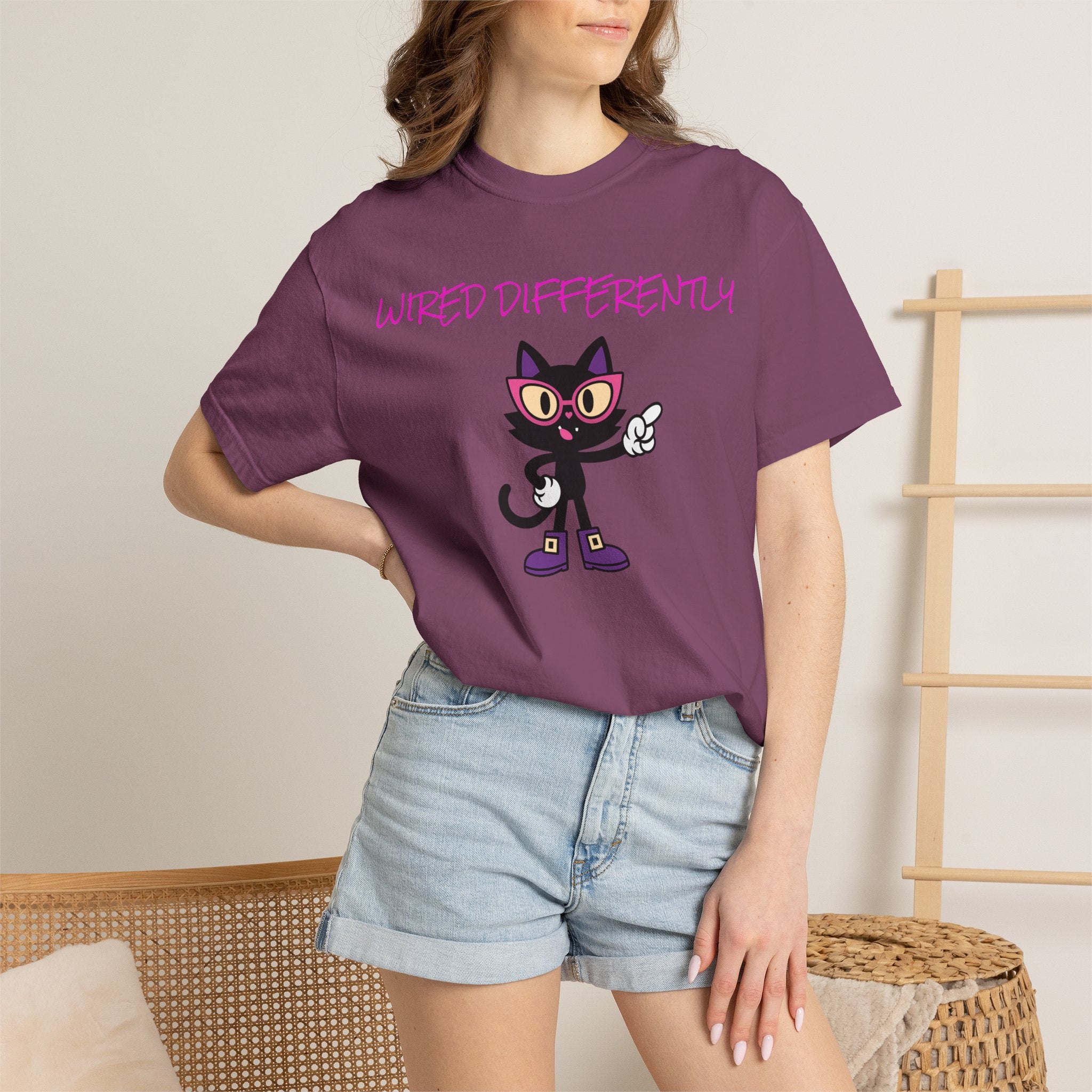 LUNA Wired Differently Comfort Colors Tee | Garment-Dyed Cat Shirt