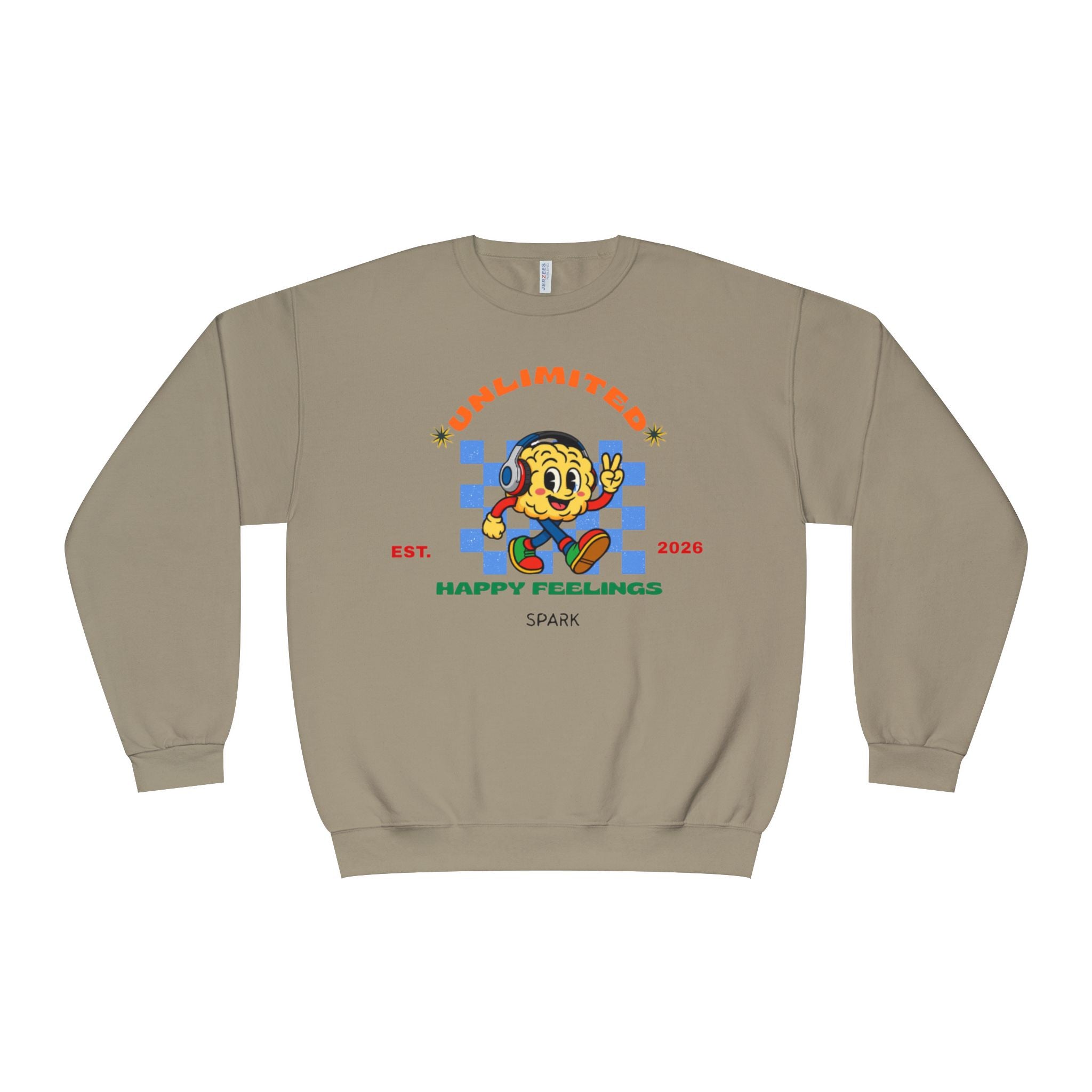 SPARK Wired Differently Crewneck Sweatshirt | Unlimited Happy Feelings Retro Pullover
