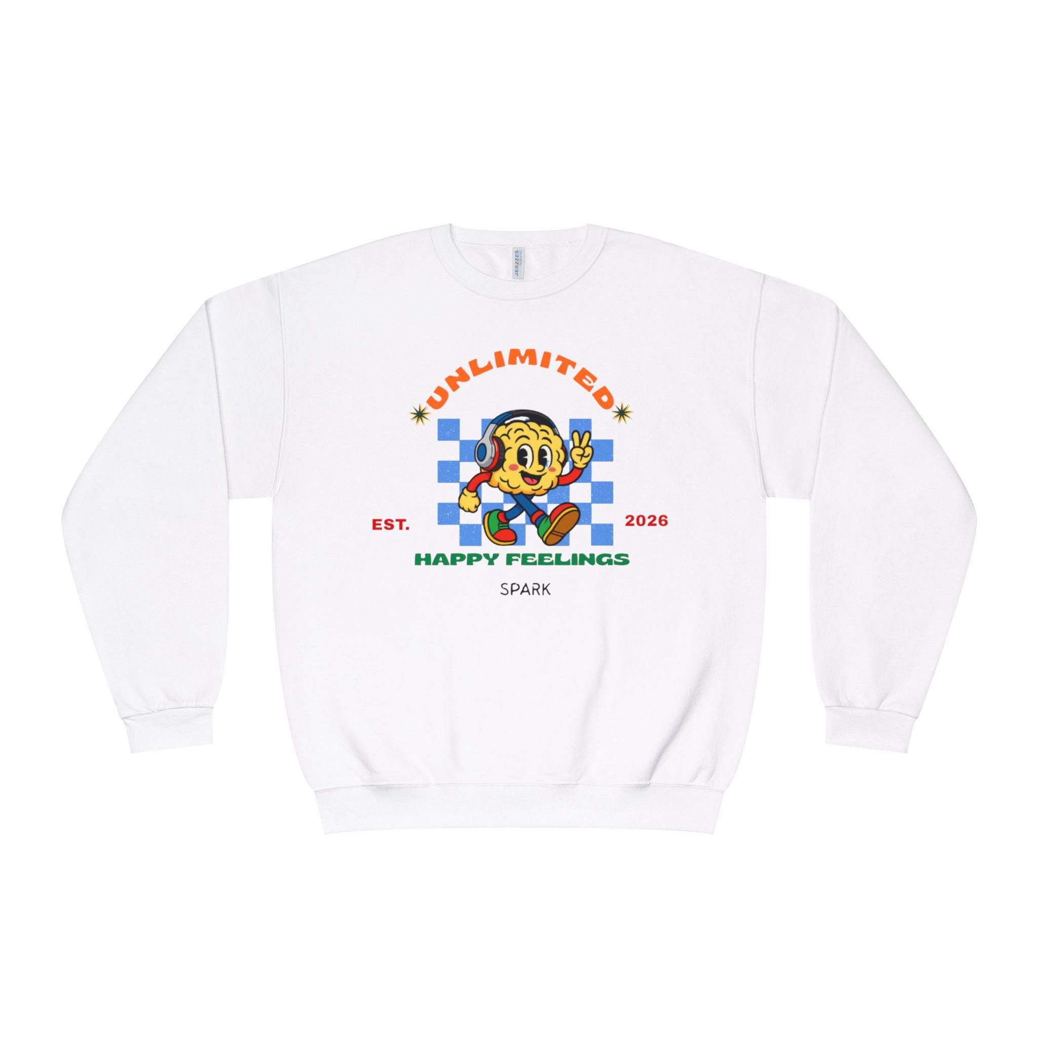SPARK Wired Differently Crewneck Sweatshirt | Unlimited Happy Feelings Retro Pullover