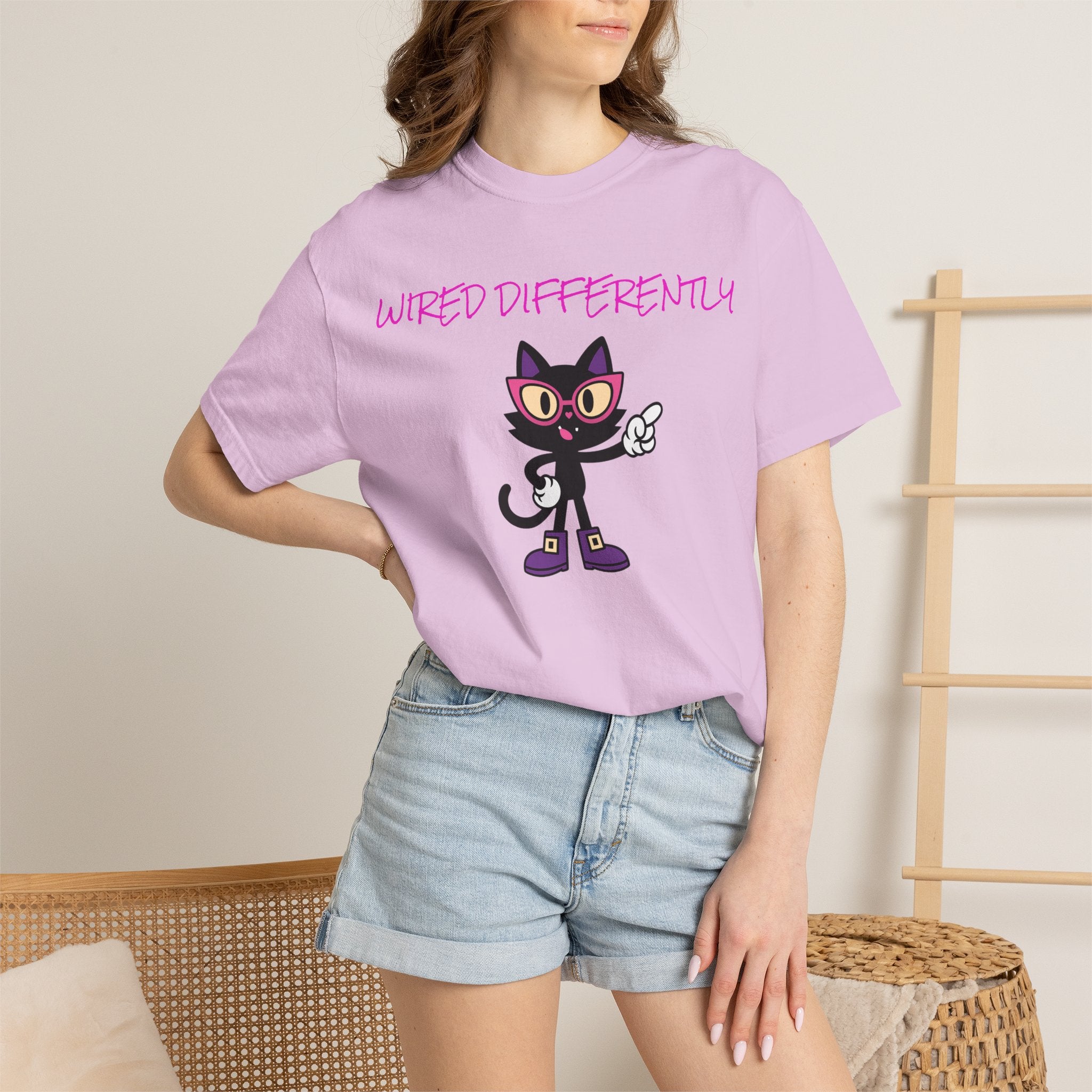 LUNA Wired Differently Comfort Colors Tee | Garment-Dyed Cat Shirt