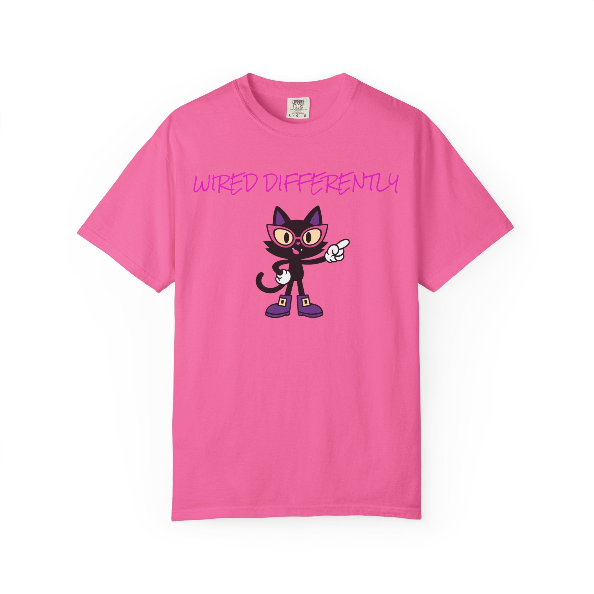 LUNA Wired Differently Comfort Colors Tee | Garment-Dyed Cat Shirt