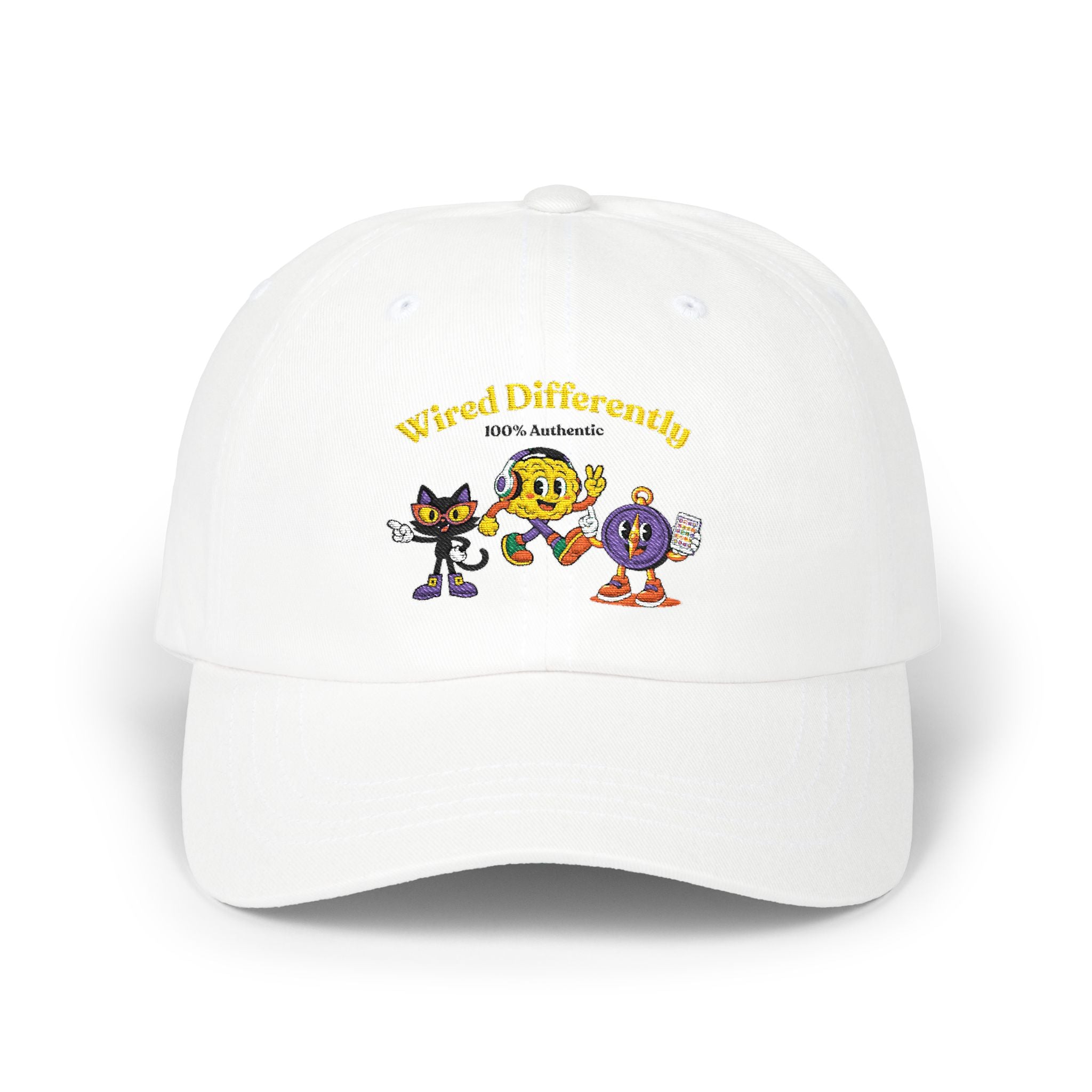 Wired Differently Dad Hat | Neurodivergent Mascot Baseball Cap | Unstructured Hat Gift