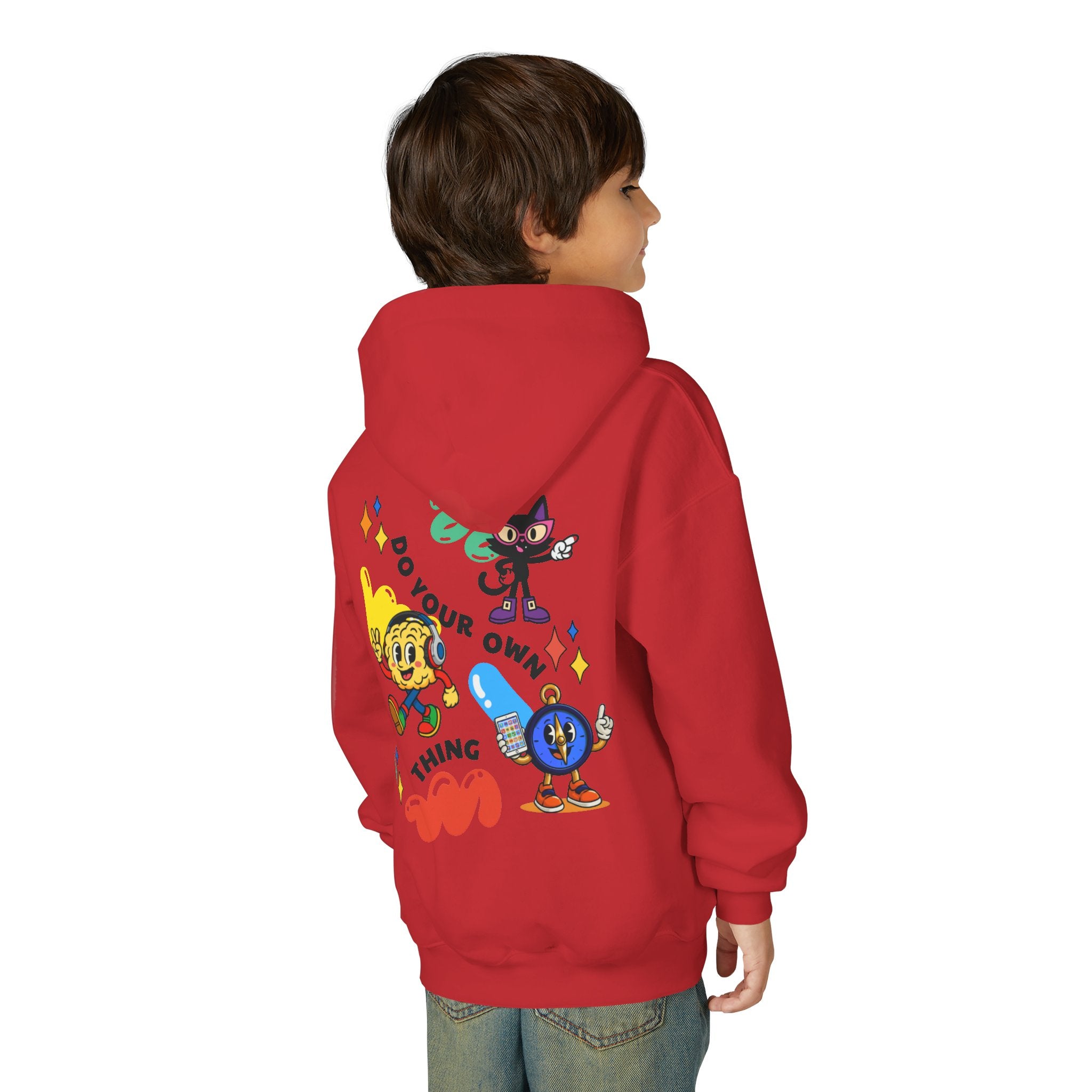 Wired Differently Youth Hoodie | SPARK LUNA TRU Neurodivergent Mascot Crew Sweatshirt