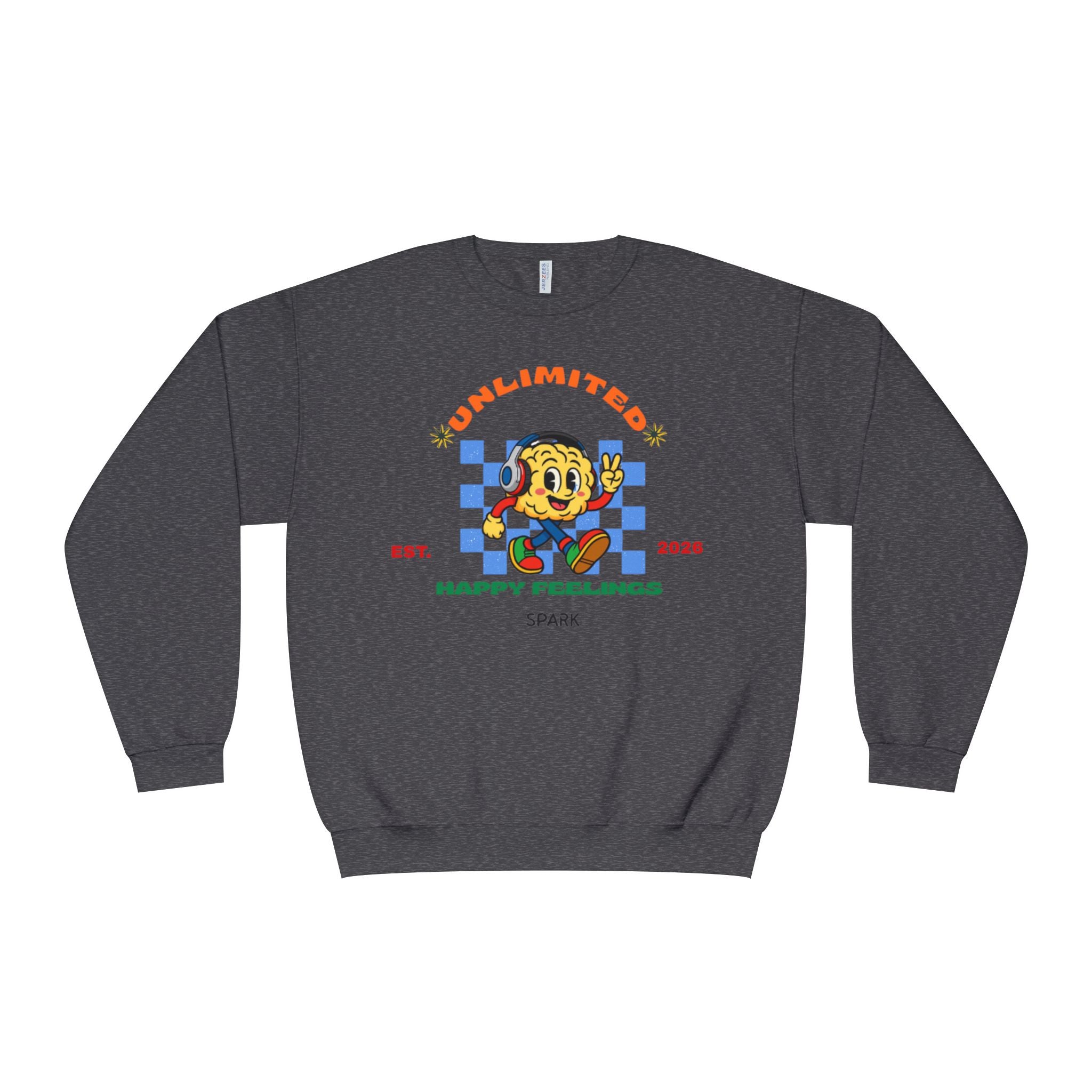 SPARK Wired Differently Crewneck Sweatshirt | Unlimited Happy Feelings Retro Pullover
