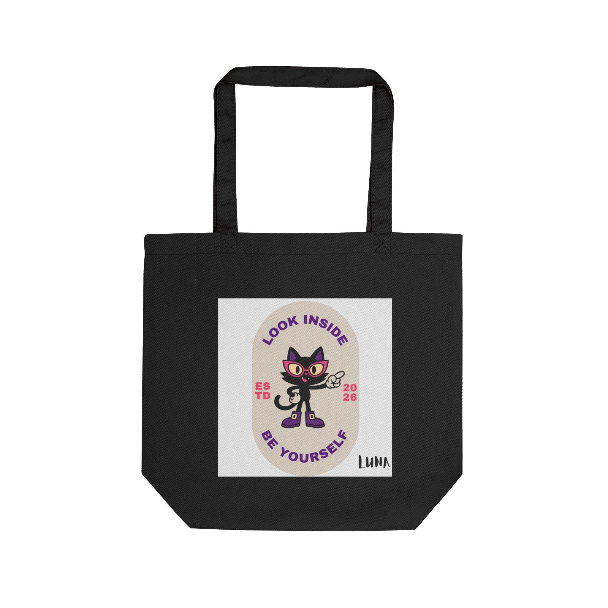 LUNA Wired Differently Eco Tote Bag | Look Inside Be Yourself Cat Tote