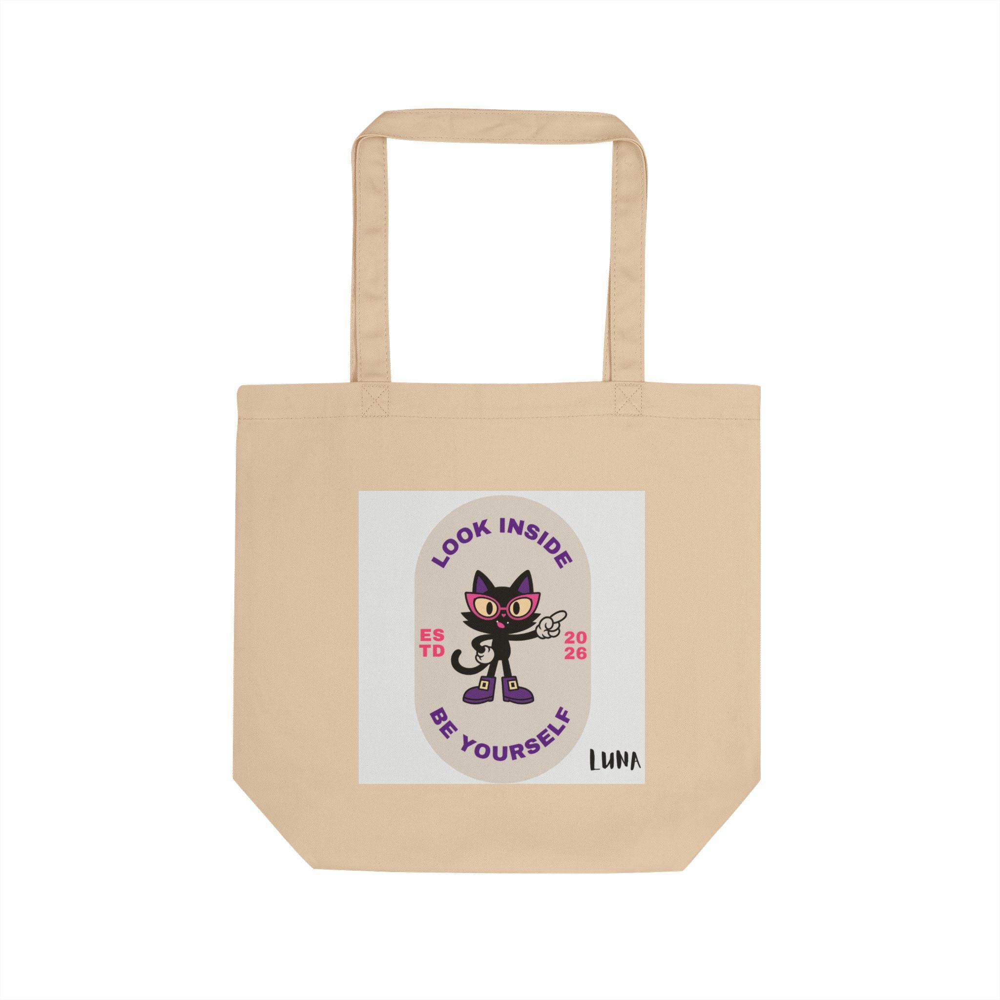 LUNA Wired Differently Eco Tote Bag | Look Inside Be Yourself Cat Tote