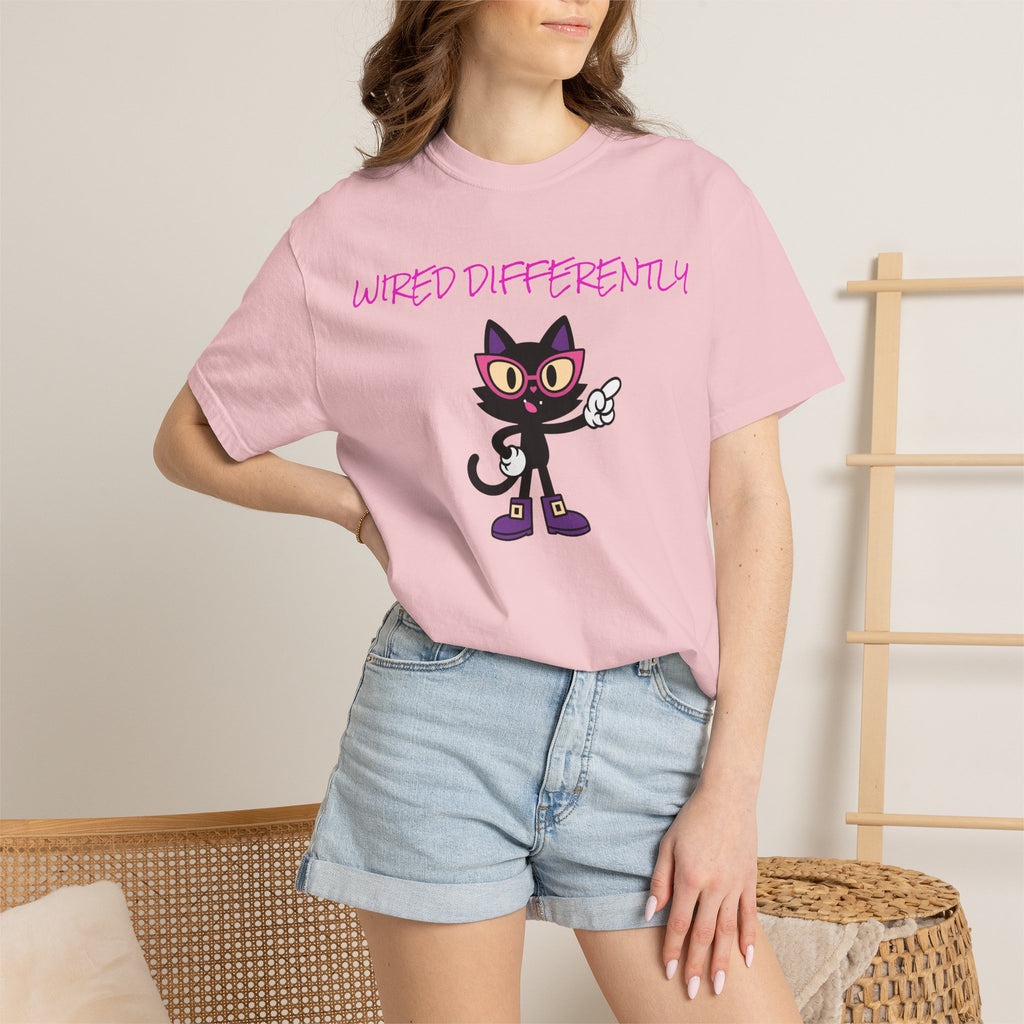 LUNA Wired Differently Comfort Colors Tee | Garment-Dyed Cat Shirt