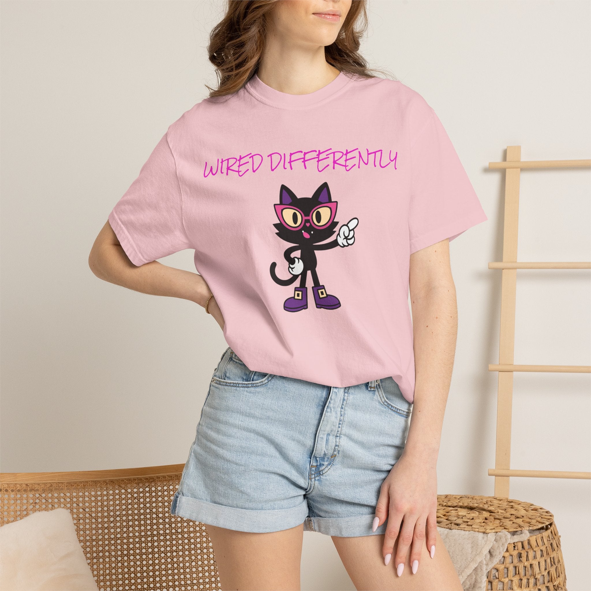 LUNA Wired Differently Comfort Colors Tee | Garment-Dyed Cat Shirt