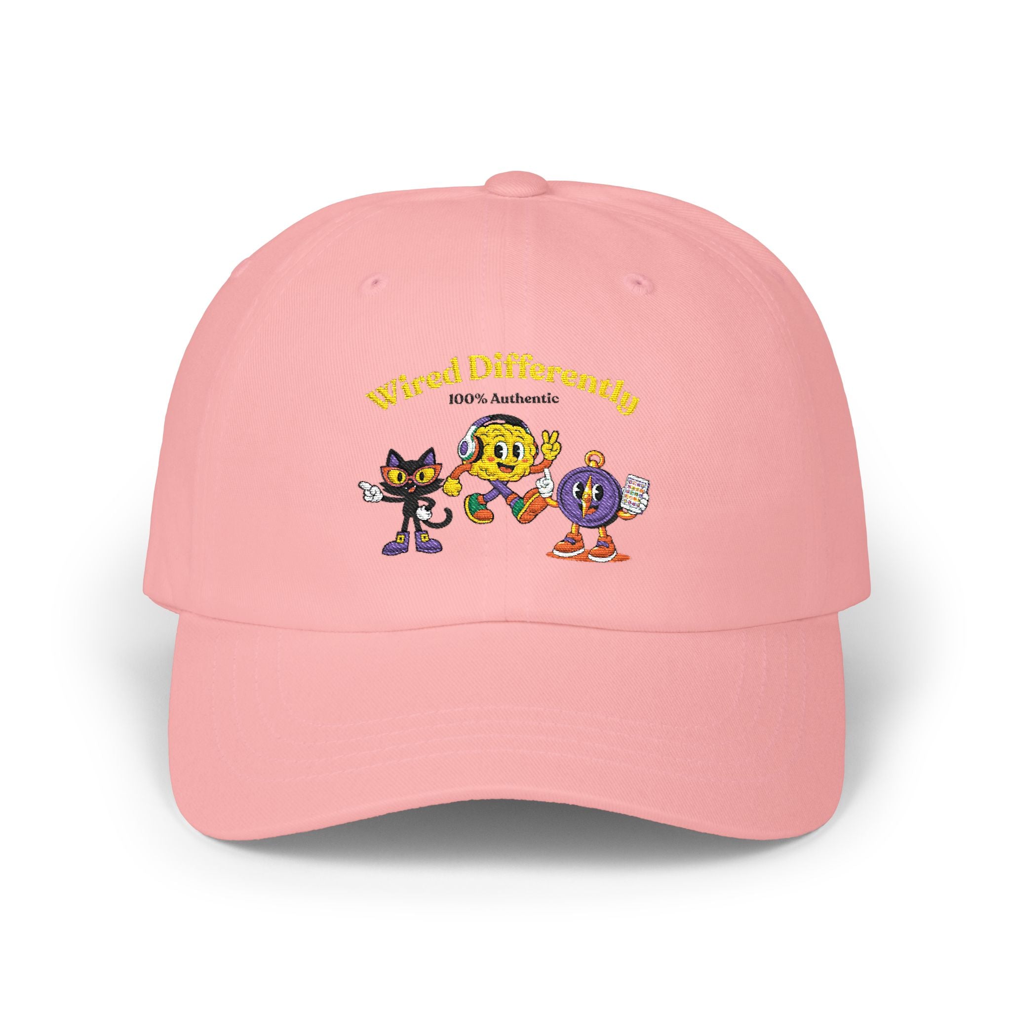 Wired Differently Dad Hat | Neurodivergent Mascot Baseball Cap | Unstructured Hat Gift