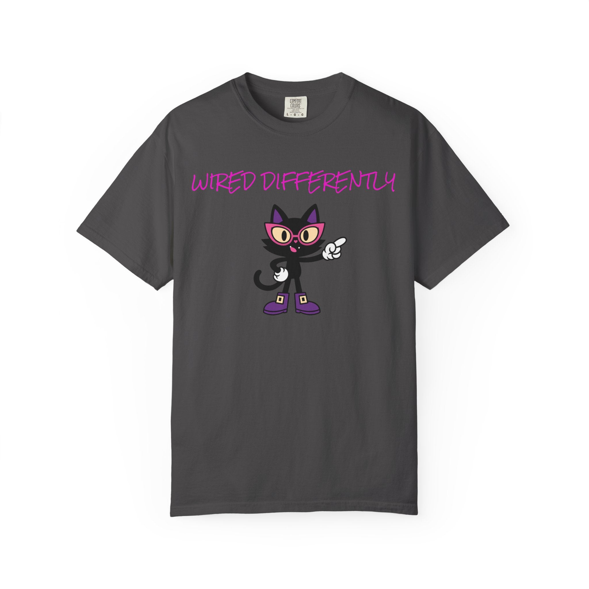 LUNA Wired Differently Comfort Colors Tee | Garment-Dyed Cat Shirt