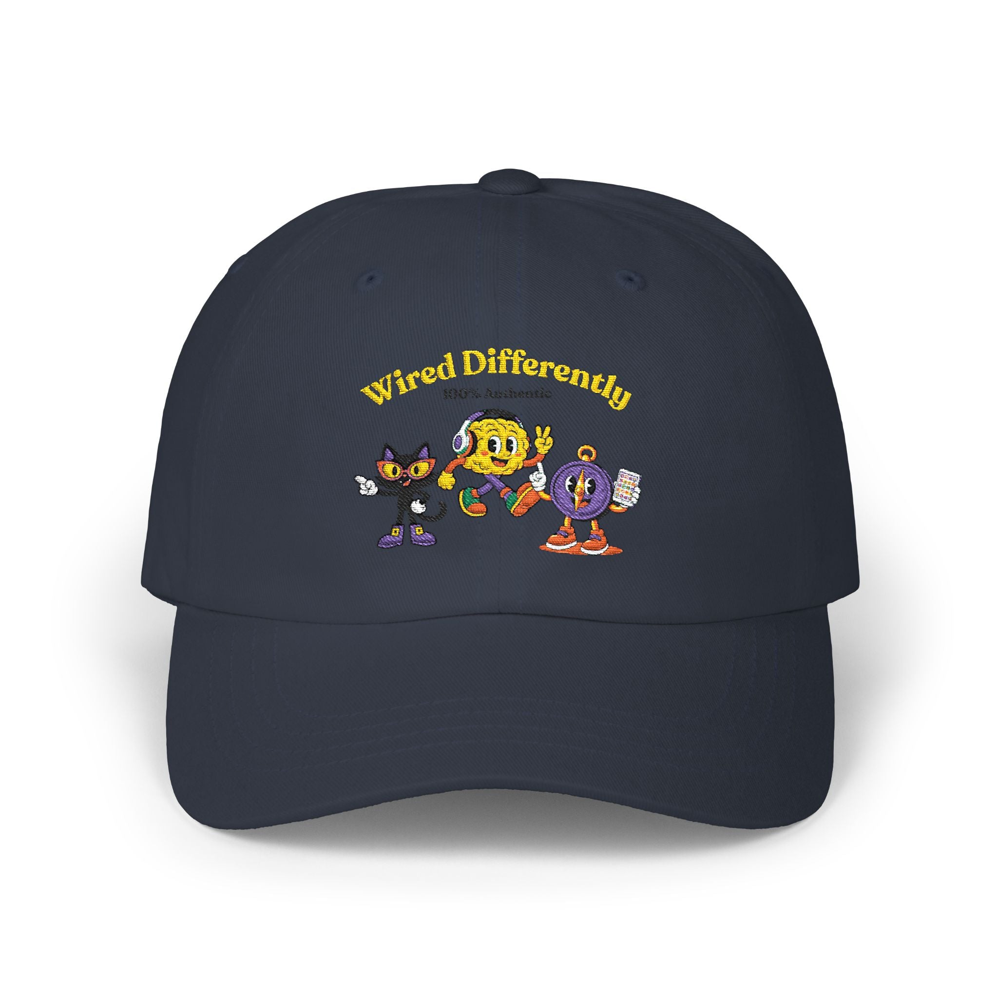 Wired Differently Dad Hat | Neurodivergent Mascot Baseball Cap | Unstructured Hat Gift