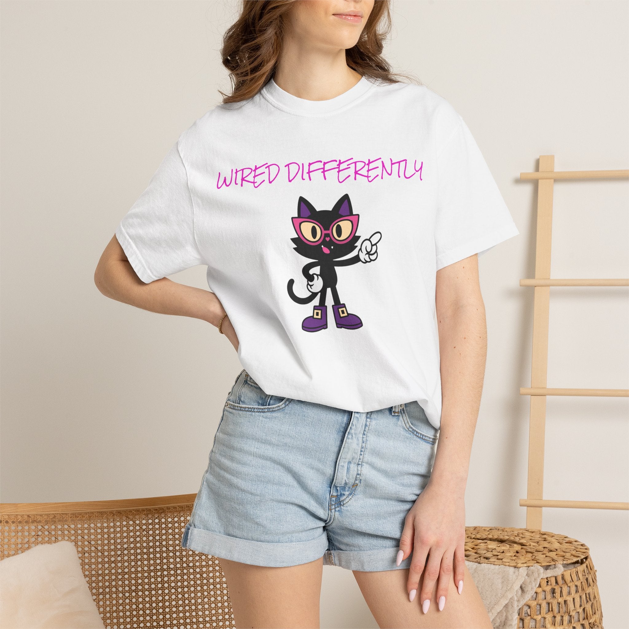LUNA Wired Differently Comfort Colors Tee | Garment-Dyed Cat Shirt