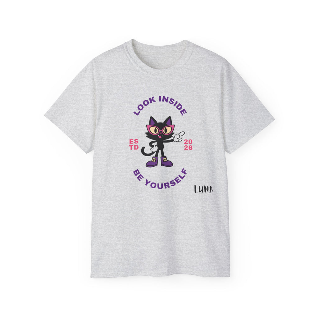 Look Inside Be Yourself Cat Tee | LUNA Neurodivergent Pride Shirt | Wired Differently Unisex T-Shirt
