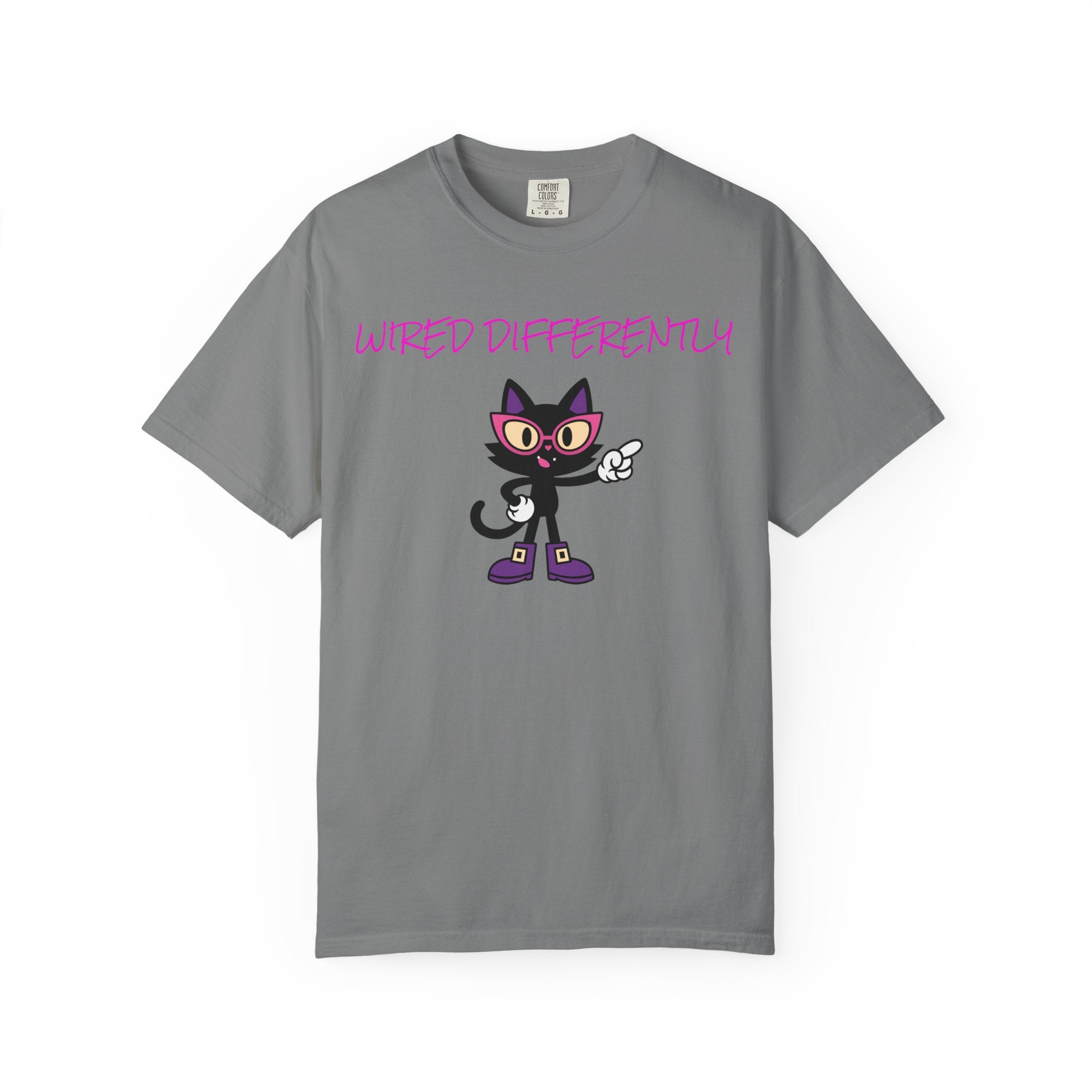 LUNA Wired Differently Comfort Colors Tee | Garment-Dyed Cat Shirt