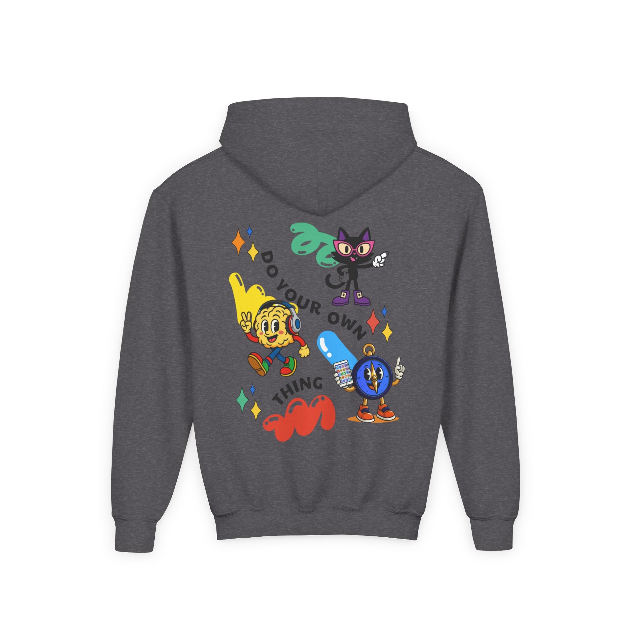 Wired Differently Youth Hoodie | SPARK LUNA TRU Neurodivergent Mascot Crew Sweatshirt
