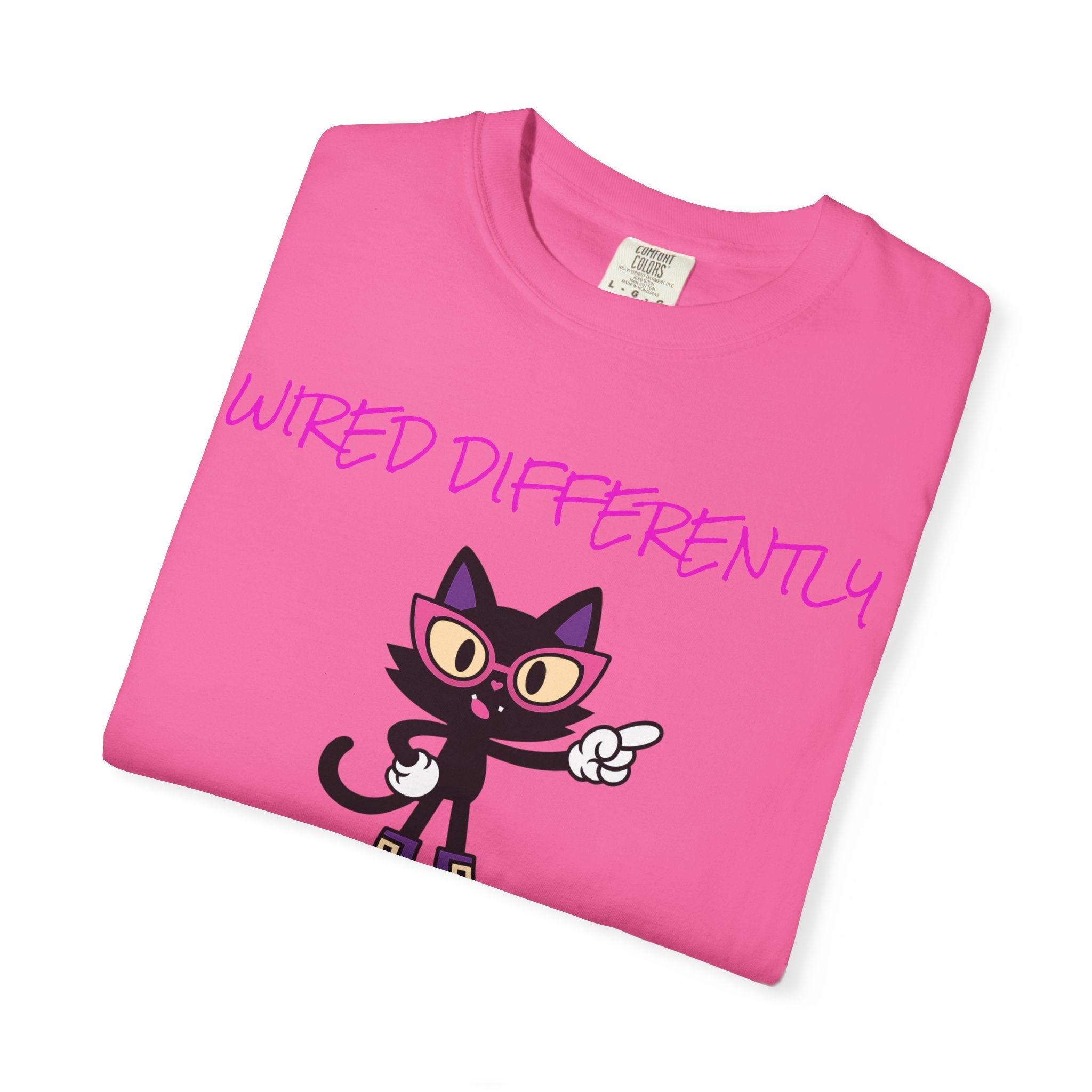 LUNA Wired Differently Comfort Colors Tee | Garment-Dyed Cat Shirt