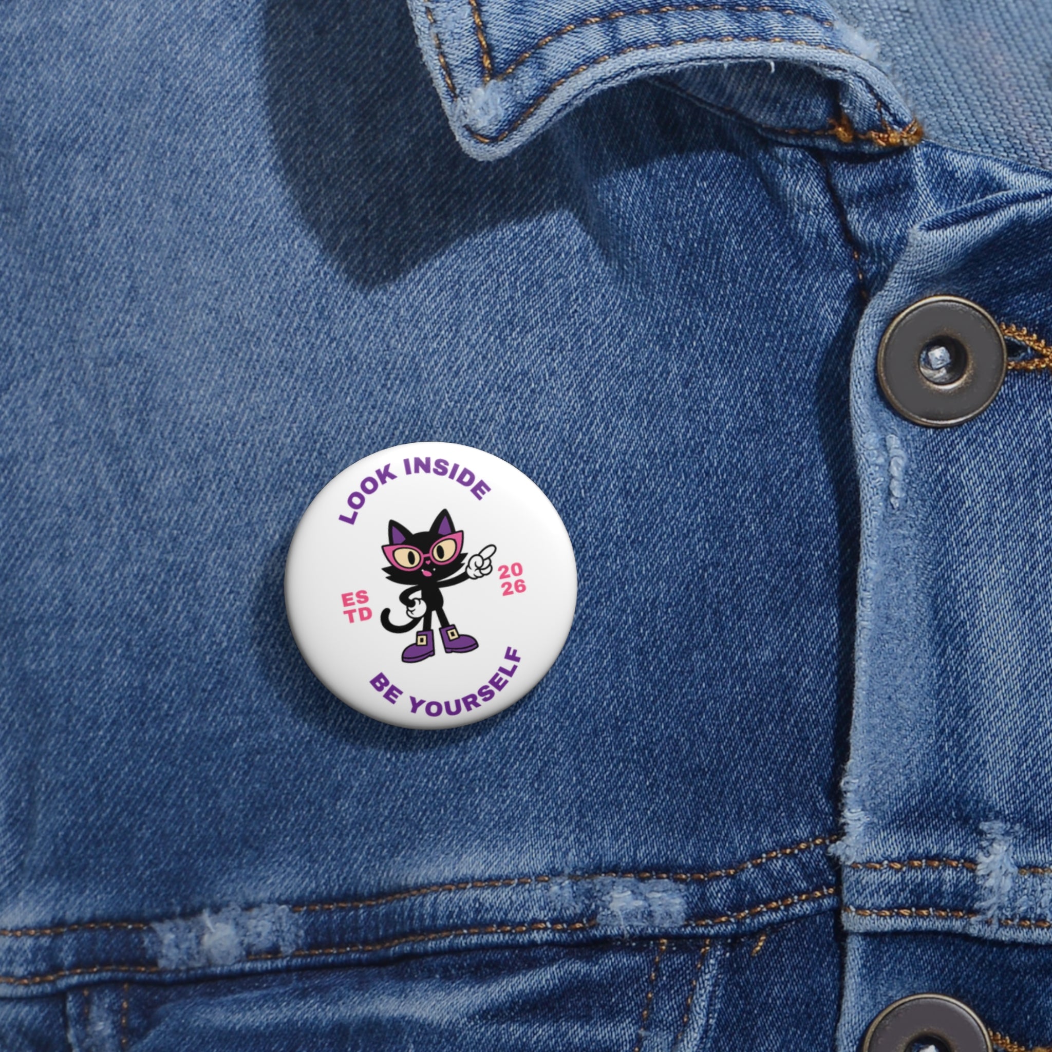 LUNA Wired Differently Pin Button | Look Inside Be Yourself Cat Enamel Pin