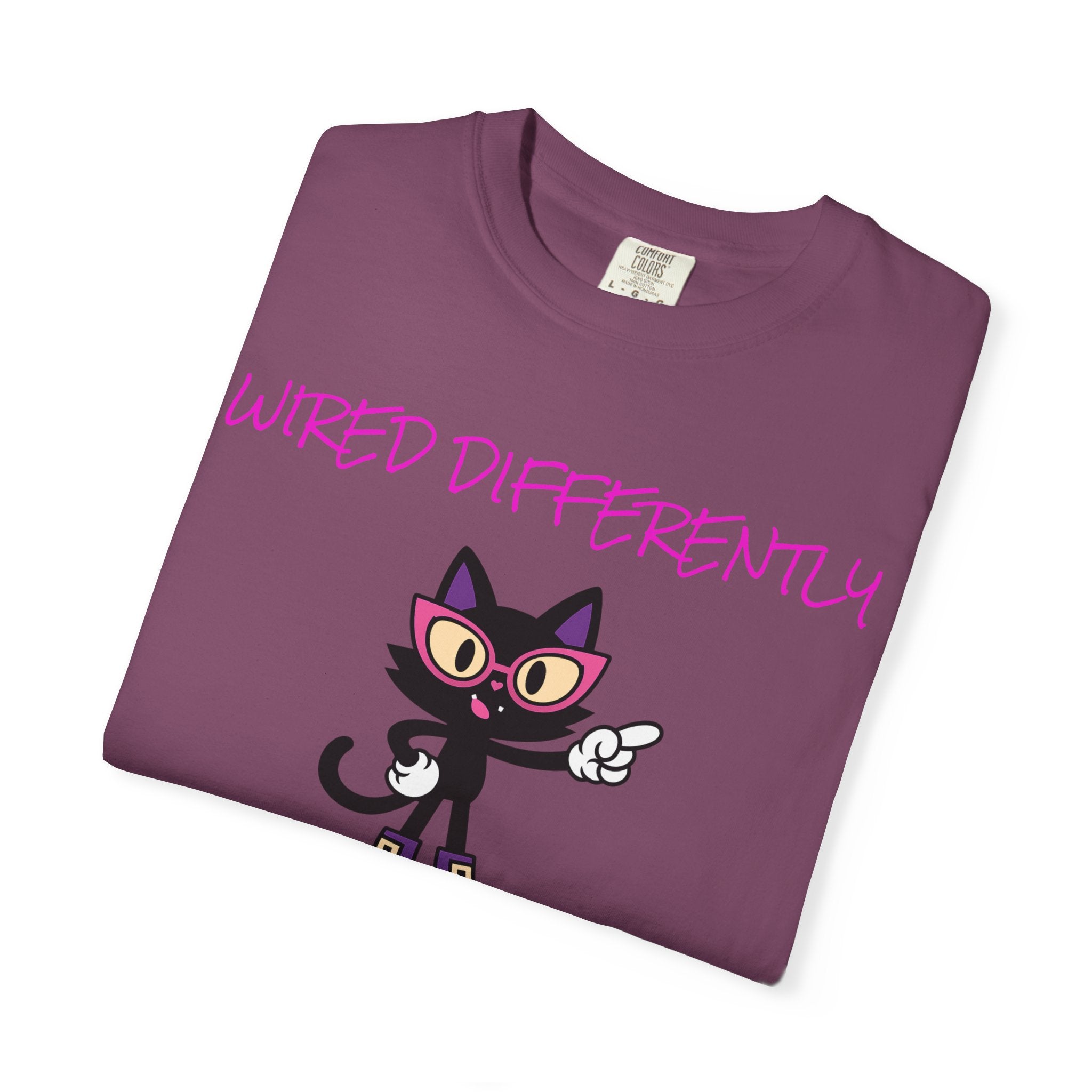 LUNA Wired Differently Comfort Colors Tee | Garment-Dyed Cat Shirt
