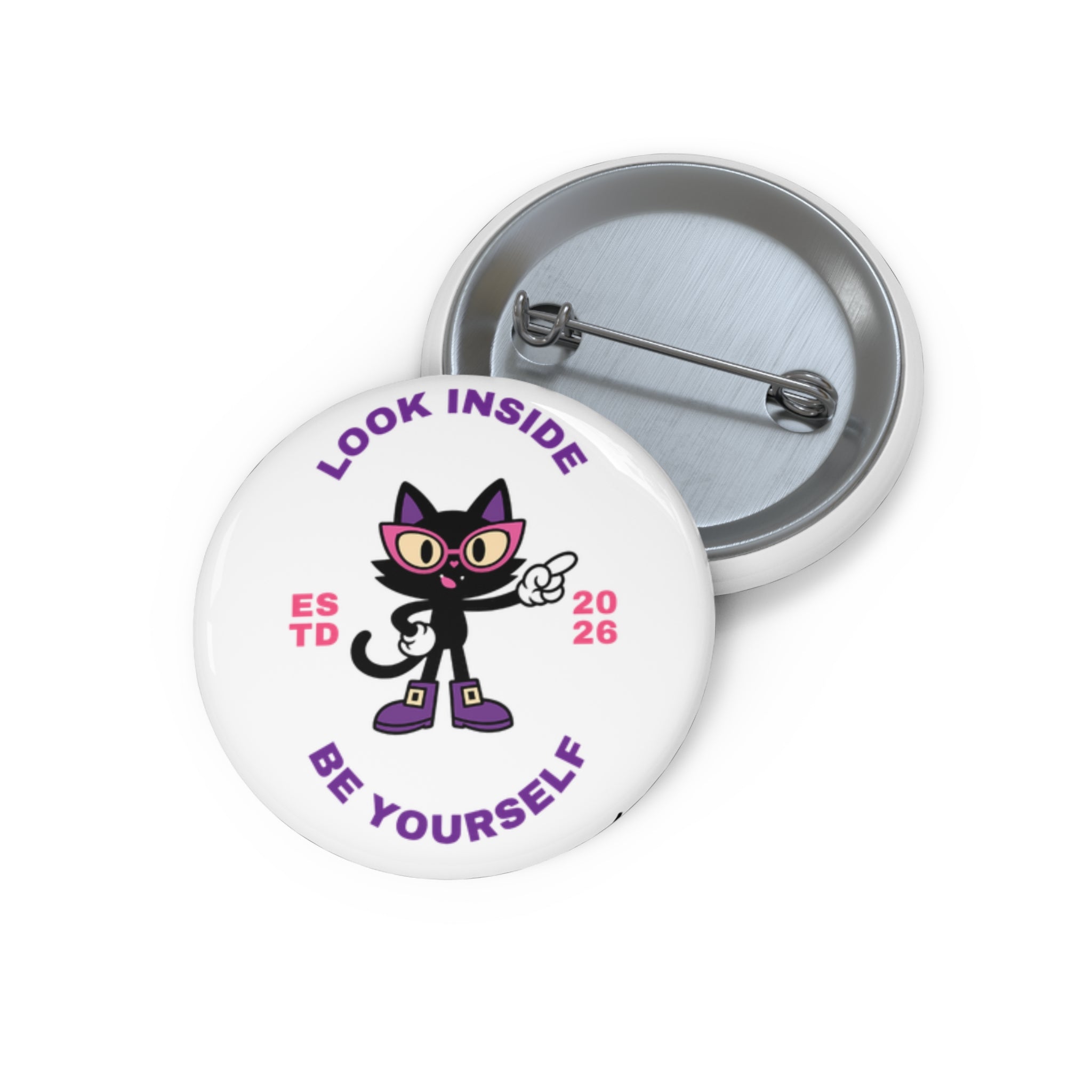 LUNA Wired Differently Pin Button | Look Inside Be Yourself Cat Enamel Pin