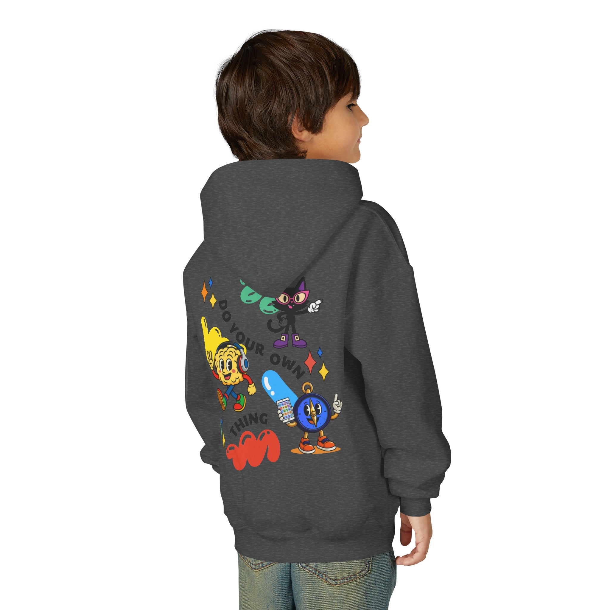 Wired Differently Youth Hoodie | SPARK LUNA TRU Neurodivergent Mascot Crew Sweatshirt
