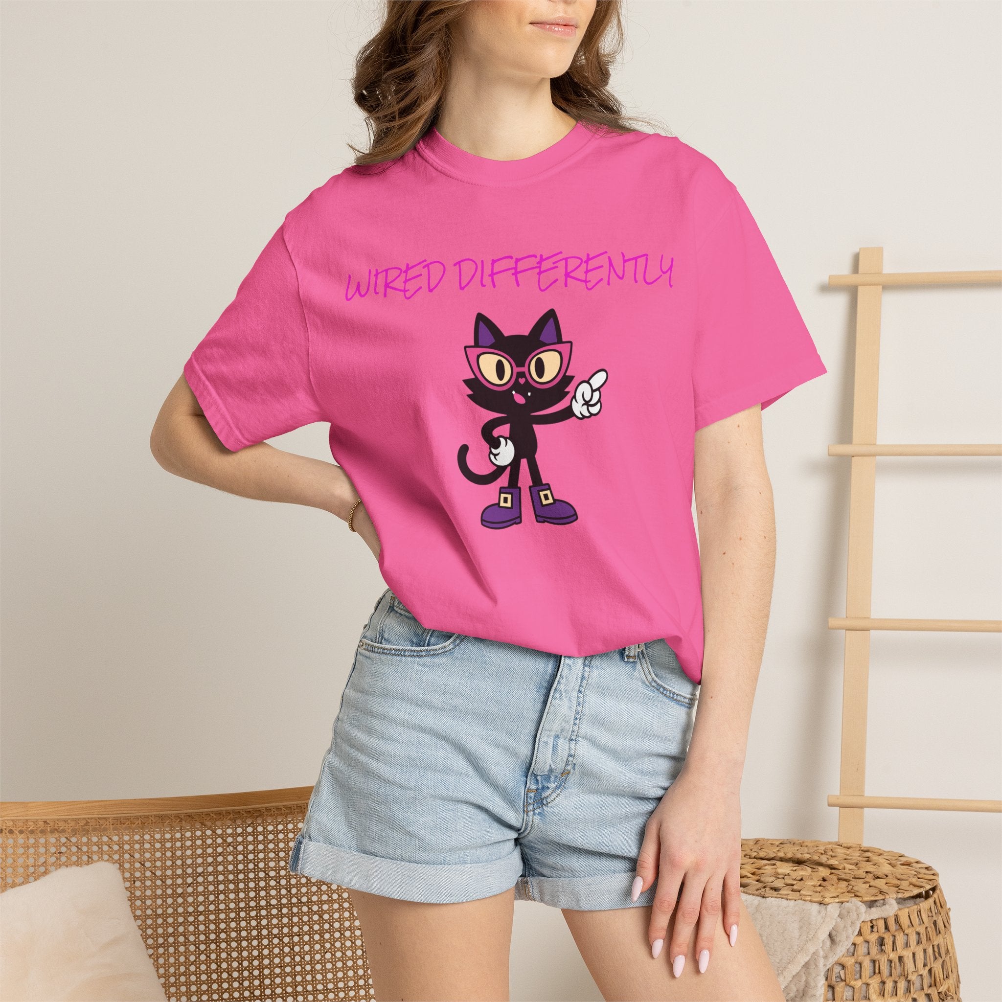 LUNA Wired Differently Comfort Colors Tee | Garment-Dyed Cat Shirt