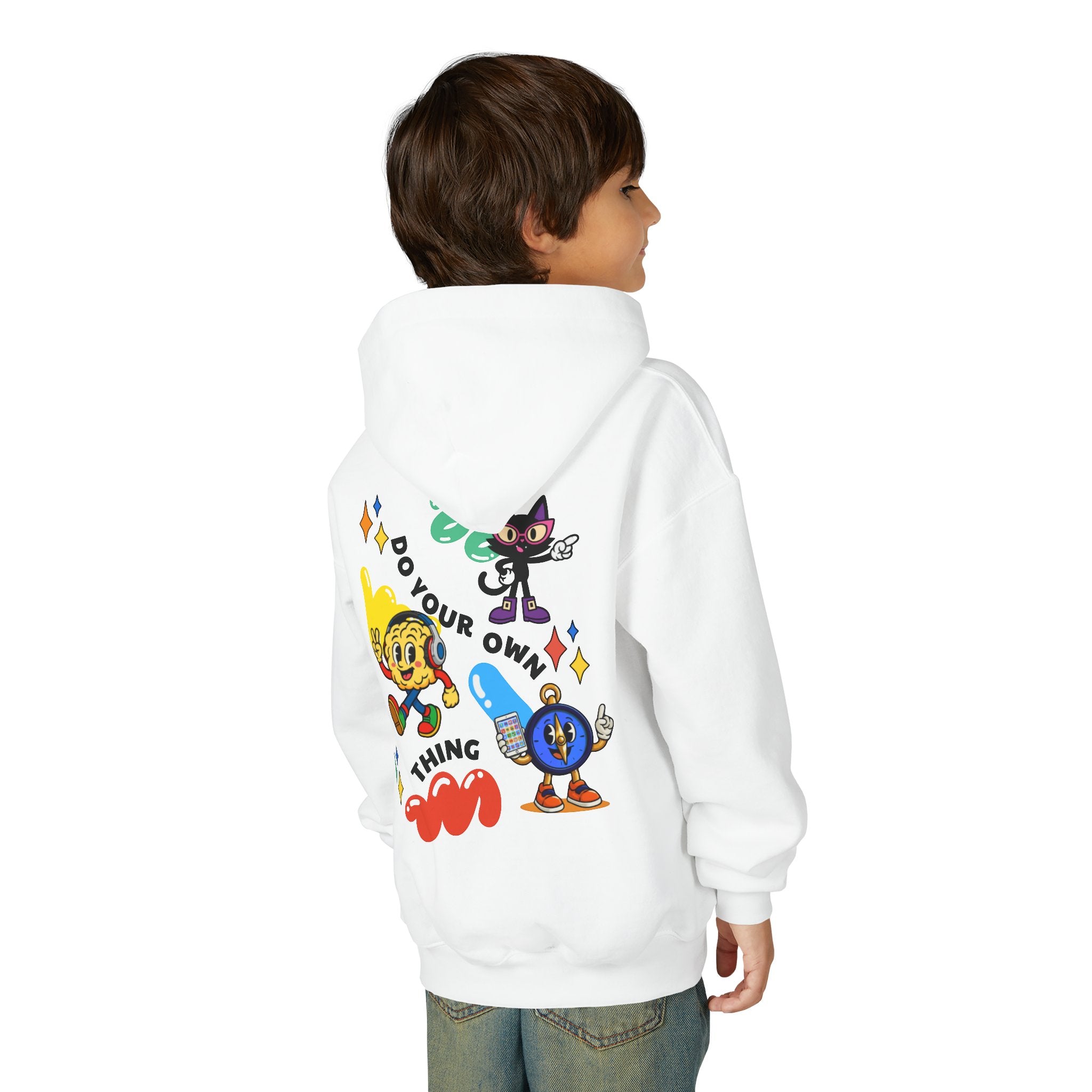 Wired Differently Youth Hoodie | SPARK LUNA TRU Neurodivergent Mascot Crew Sweatshirt