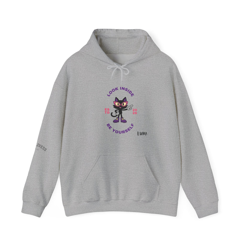 LUNA Wired Differently Hoodie | Look Inside Be Yourself Cat Sweatshirt