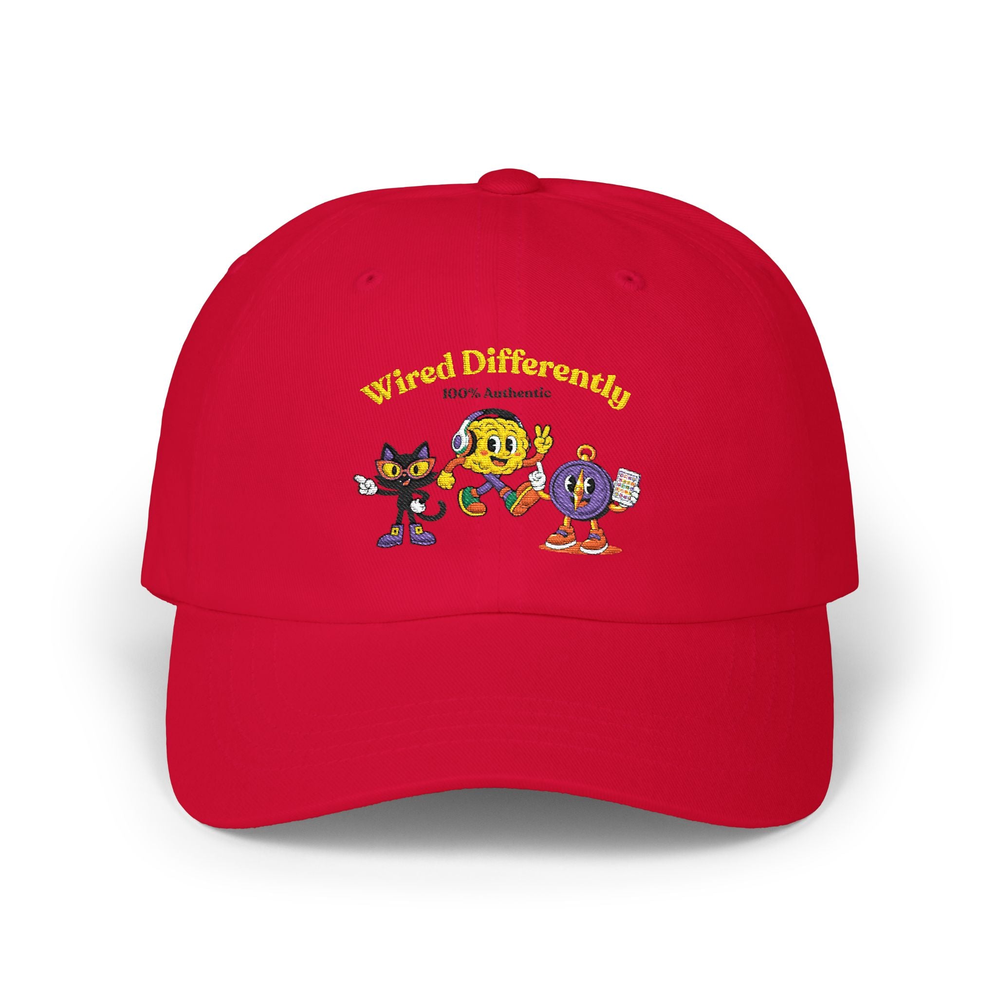 Wired Differently Dad Hat | Neurodivergent Mascot Baseball Cap | Unstructured Hat Gift