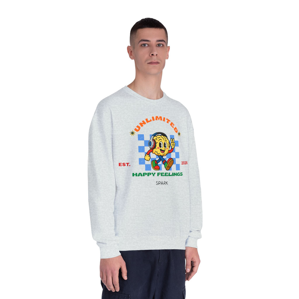 SPARK Wired Differently Crewneck Sweatshirt | Unlimited Happy Feelings Retro Pullover