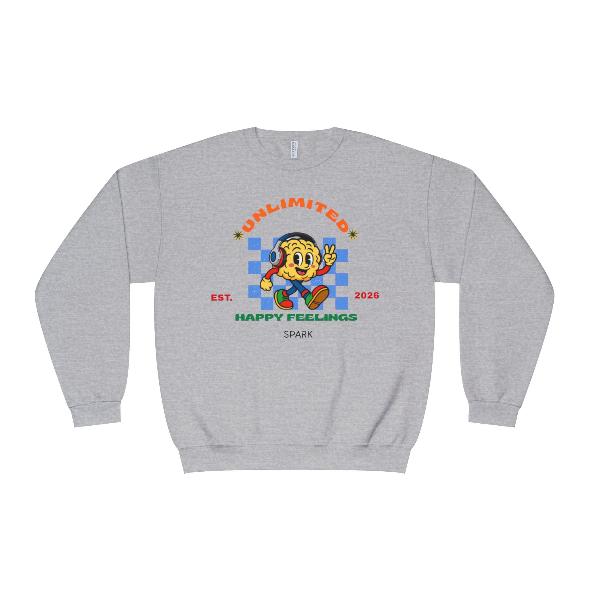 SPARK Wired Differently Crewneck Sweatshirt | Unlimited Happy Feelings Retro Pullover