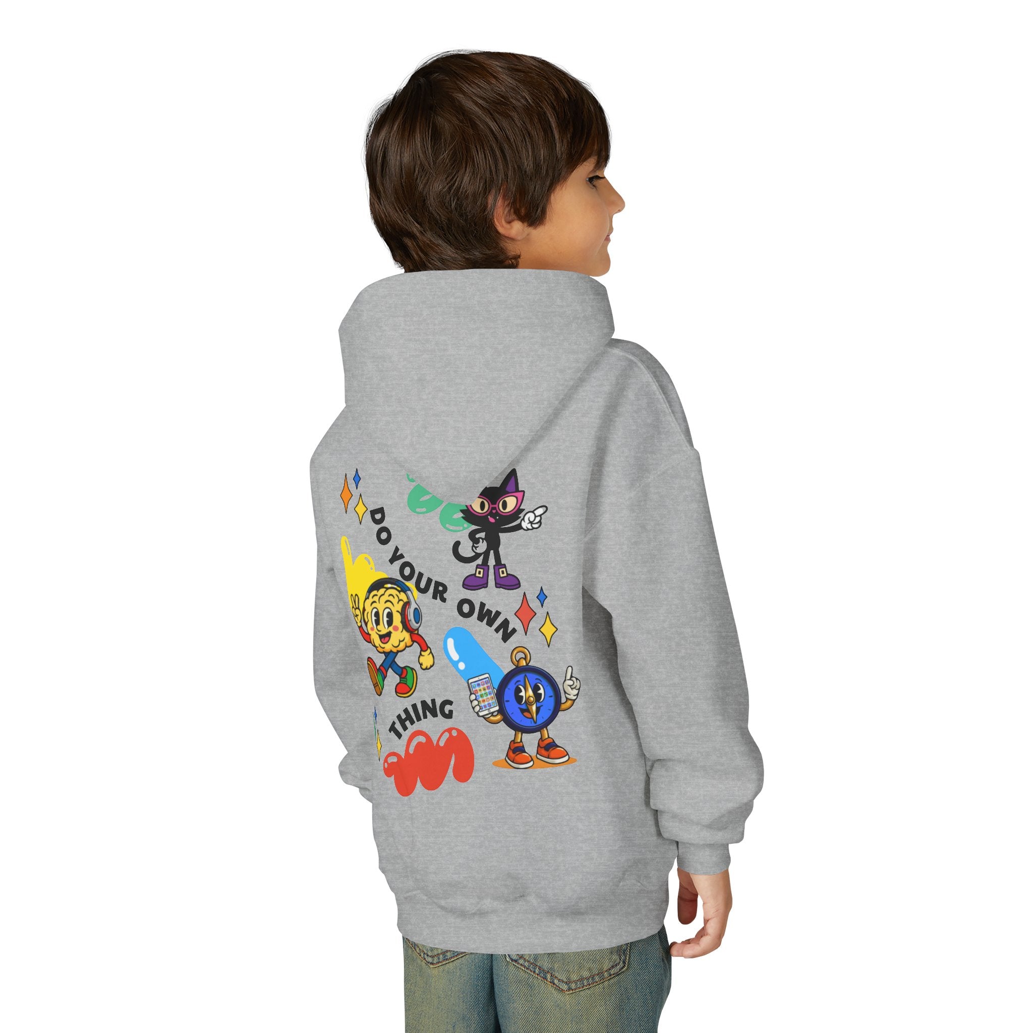 Wired Differently Youth Hoodie | SPARK LUNA TRU Neurodivergent Mascot Crew Sweatshirt