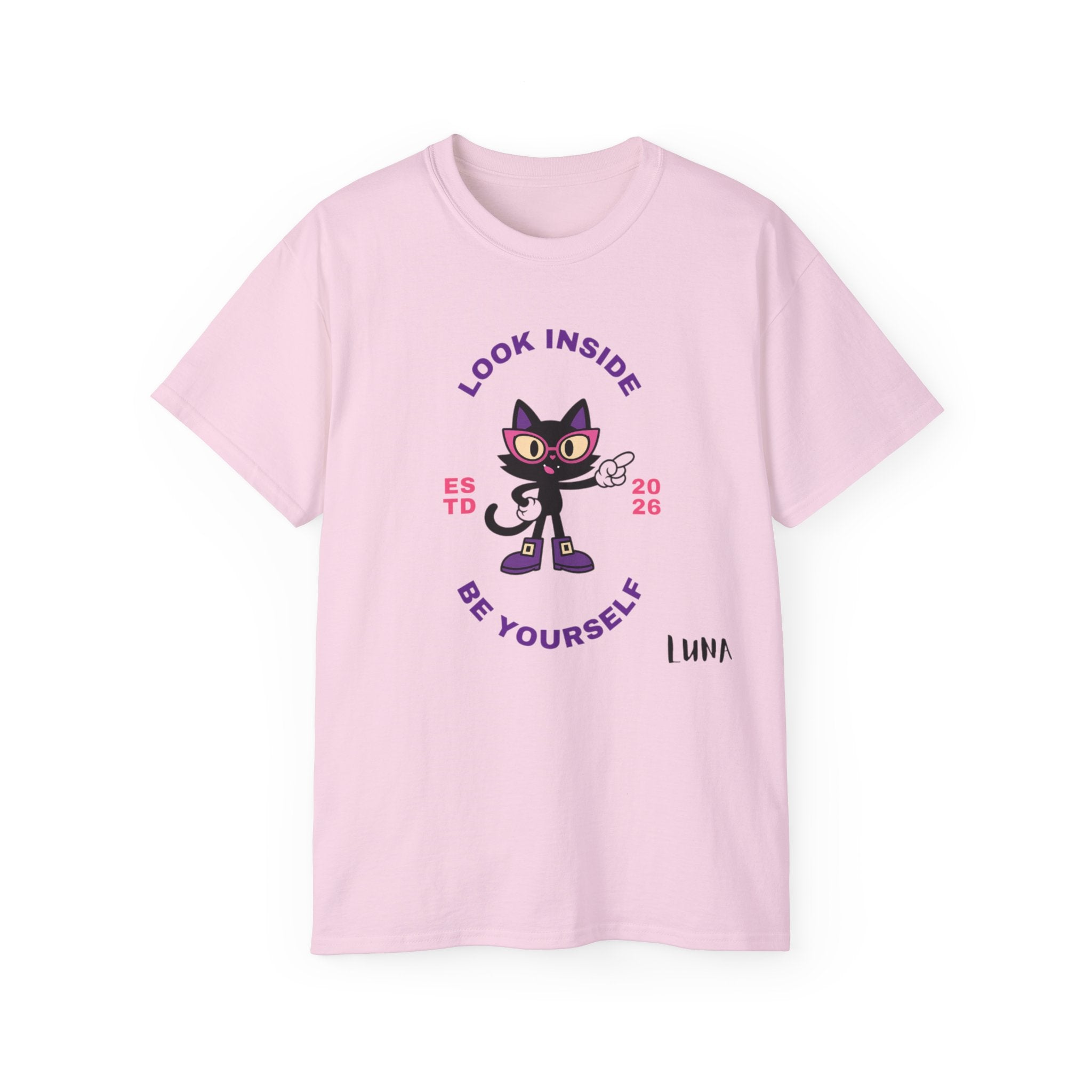 Look Inside Be Yourself Cat Tee | LUNA Neurodivergent Pride Shirt | Wired Differently Unisex T-Shirt