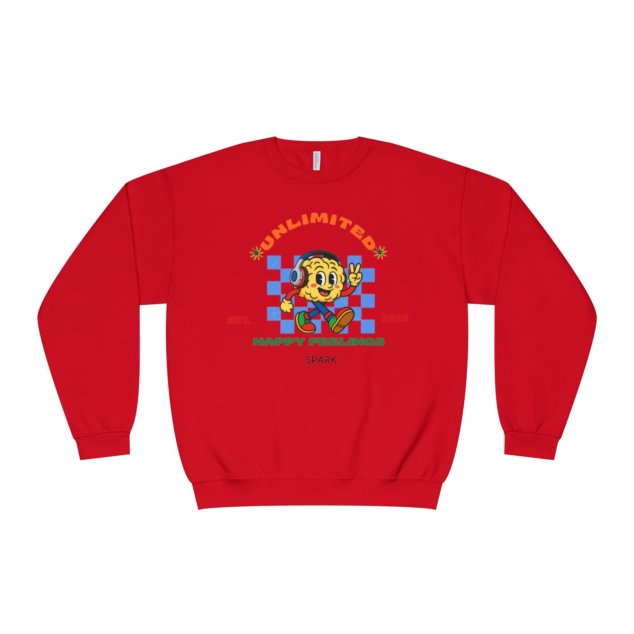 SPARK Wired Differently Crewneck Sweatshirt | Unlimited Happy Feelings Retro Pullover