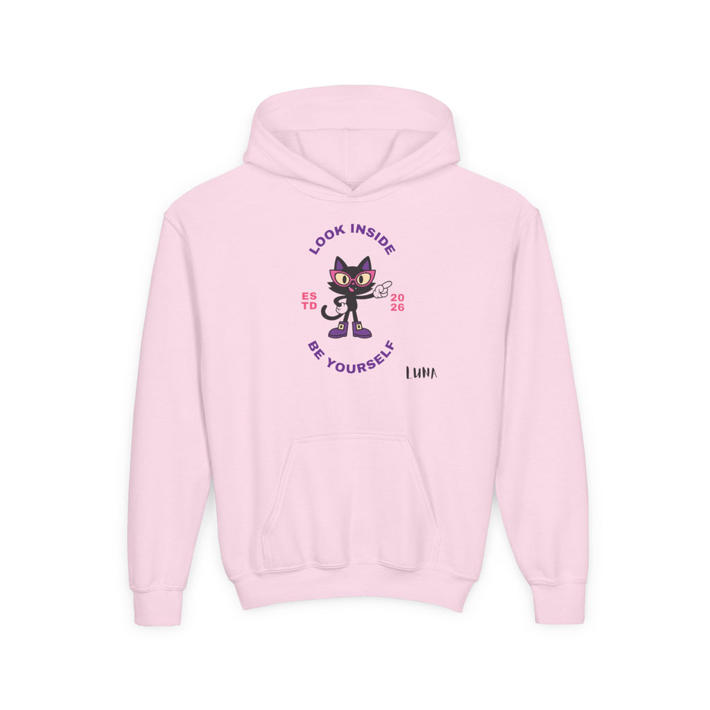 LUNA Wired Differently Youth Hoodie | Look Inside Be Yourself Cat Sweatshirt