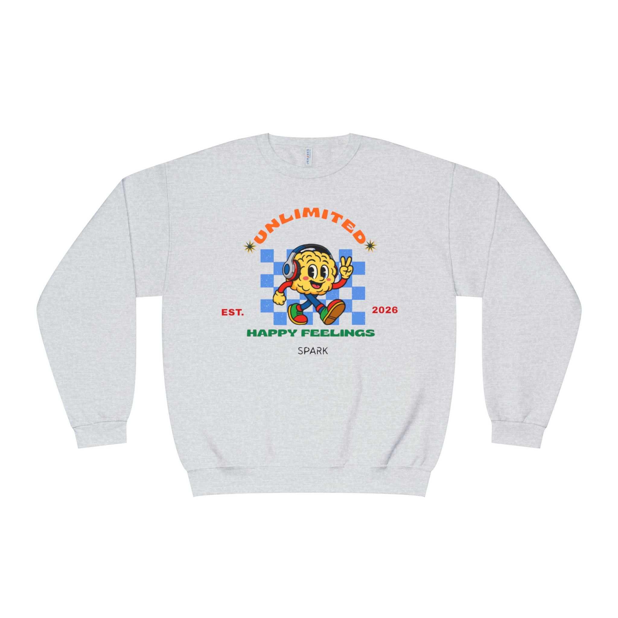 SPARK Wired Differently Crewneck Sweatshirt | Unlimited Happy Feelings Retro Pullover