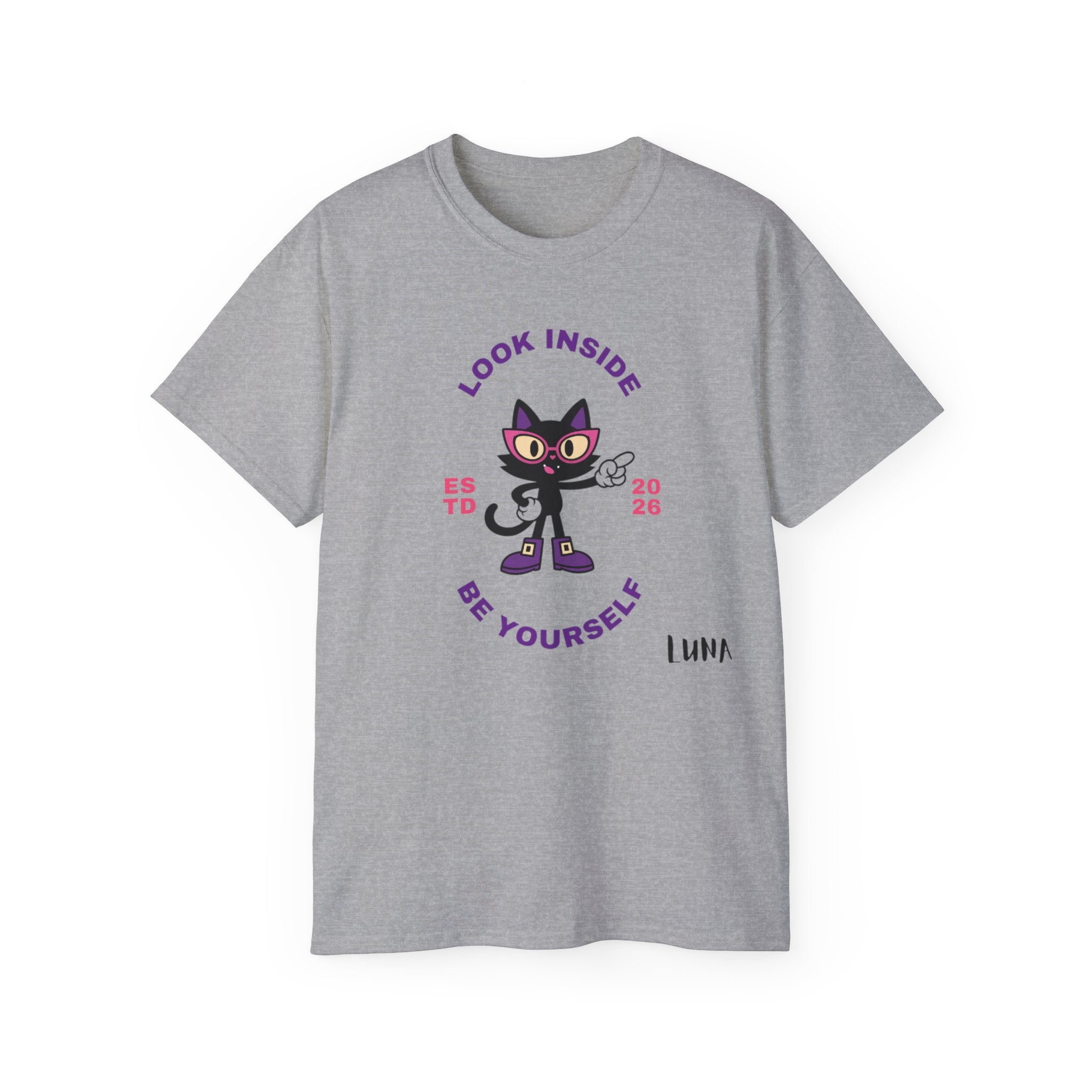Look Inside Be Yourself Cat Tee | LUNA Neurodivergent Pride Shirt | Wired Differently Unisex T-Shirt