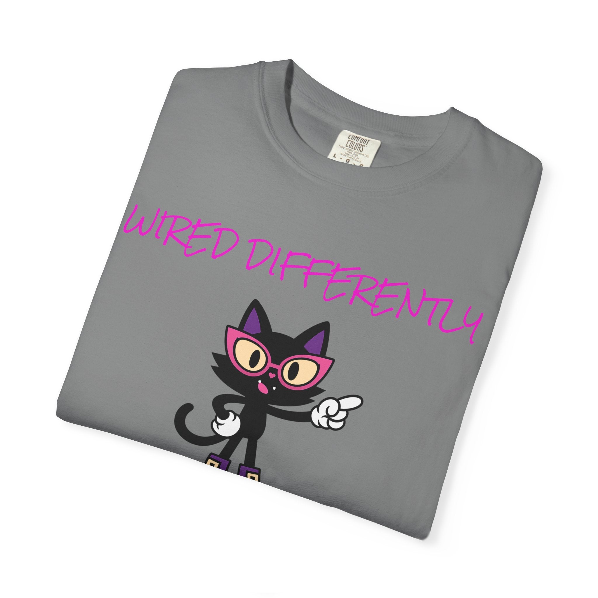 LUNA Wired Differently Comfort Colors Tee | Garment-Dyed Cat Shirt