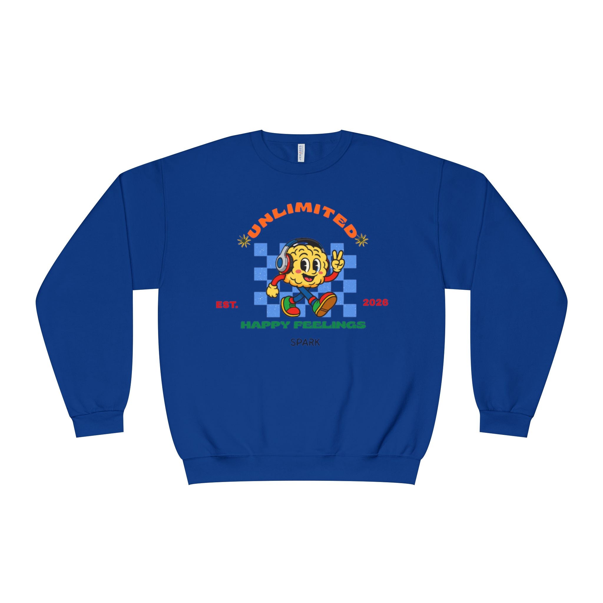 SPARK Wired Differently Crewneck Sweatshirt | Unlimited Happy Feelings Retro Pullover