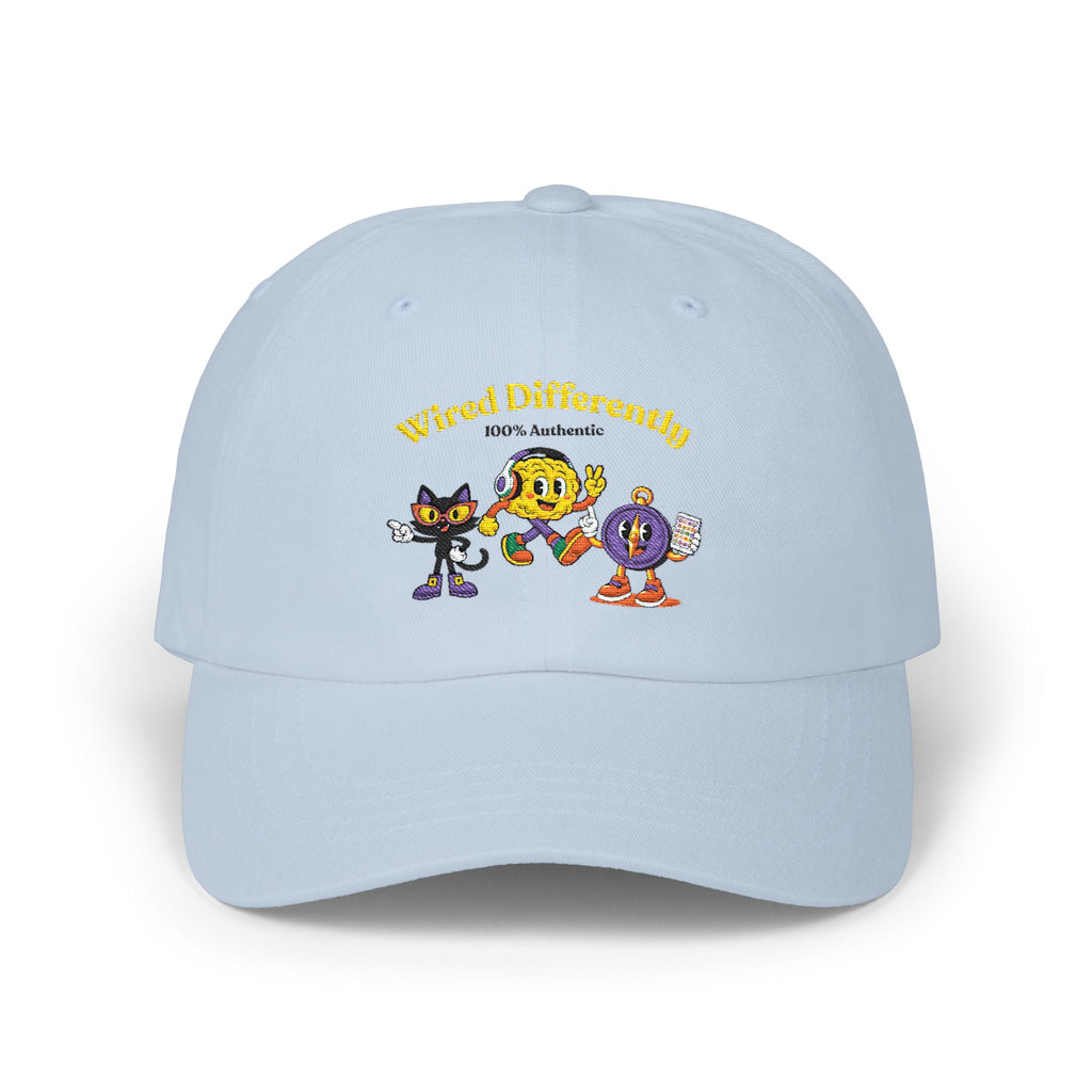 Wired Differently Dad Hat | Neurodivergent Mascot Baseball Cap | Unstructured Hat Gift