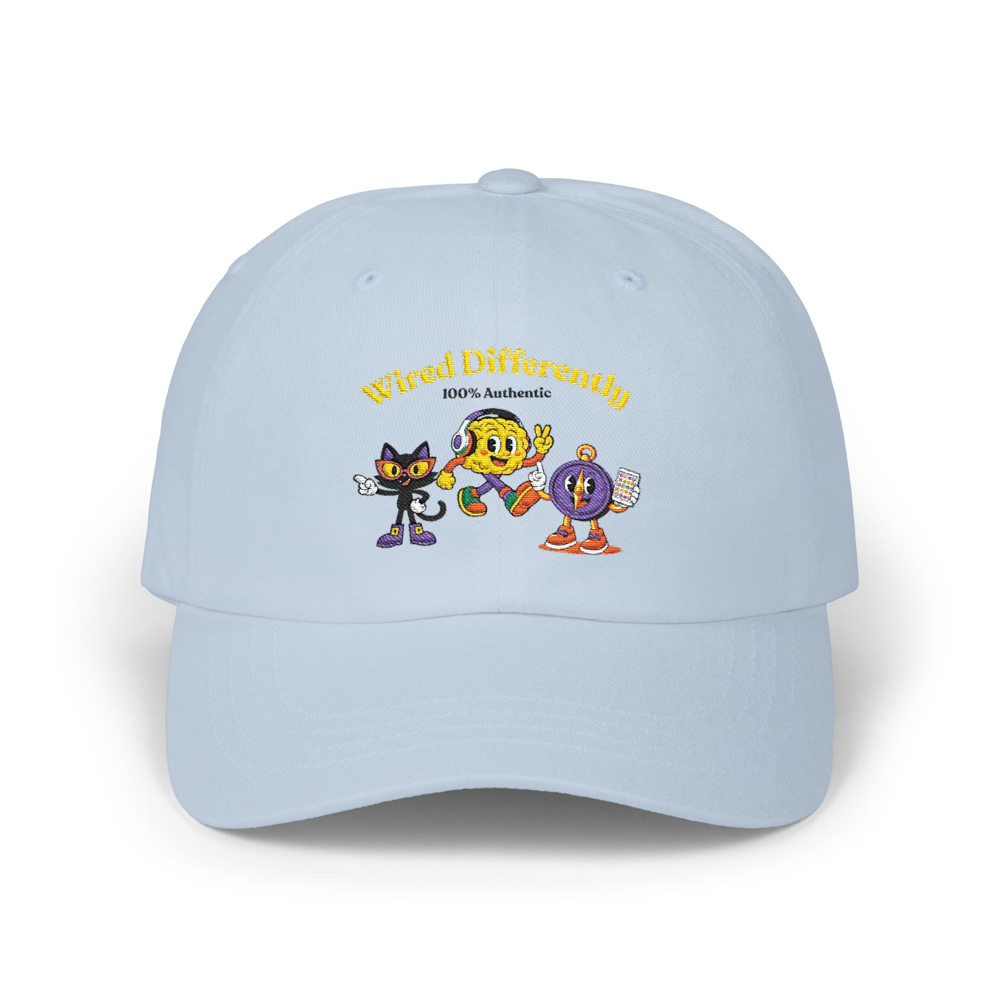 Wired Differently Dad Hat | Neurodivergent Mascot Baseball Cap | Unstructured Hat Gift